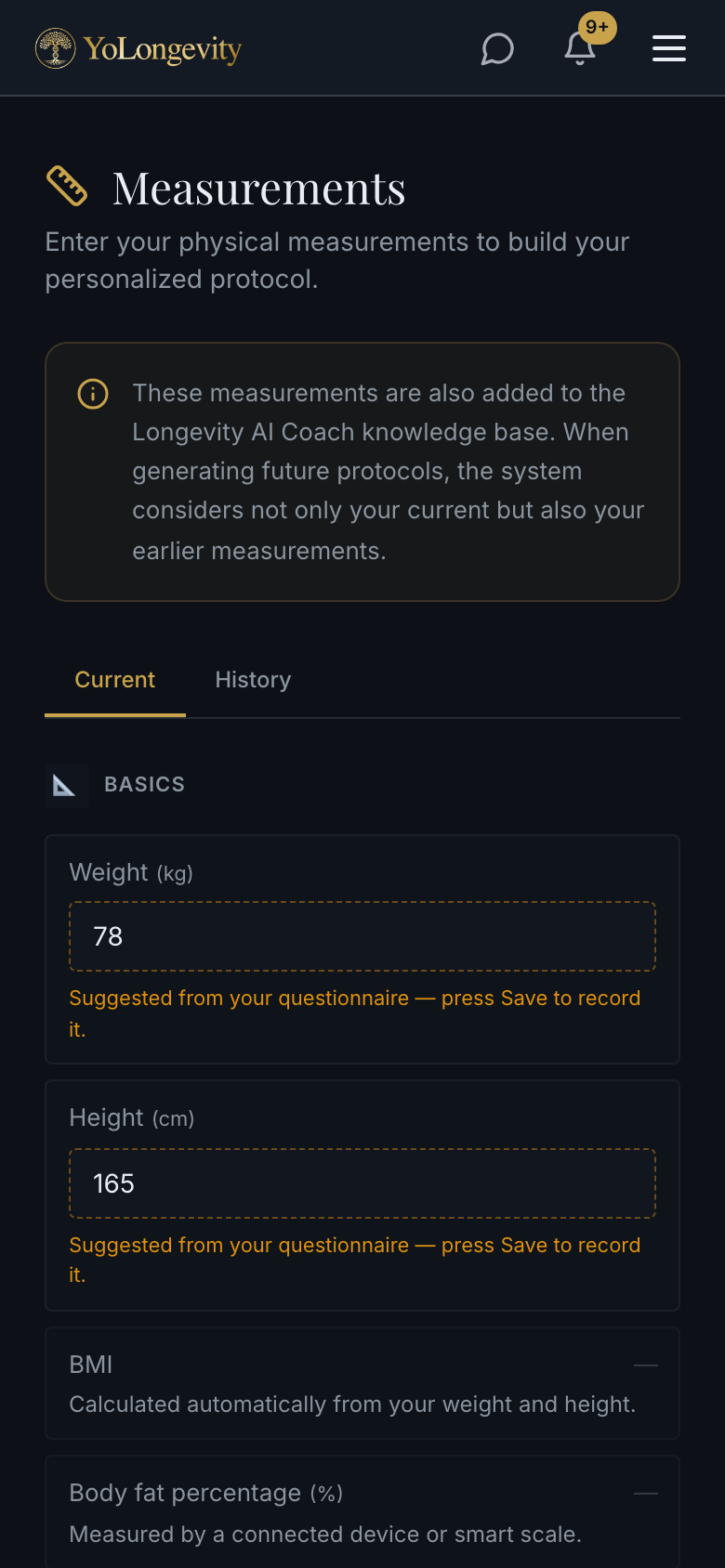 Measurements & trends — what your doctor sees too